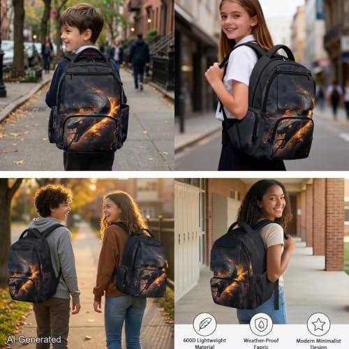 Black Snake Backpack for Kids Backpacks for Girls with Lunch Box and Water Bottle Carrier Pencil Case 4PCS Set Boys Bookbag 10-12 17 inch School Bag to Store Pens,Crayon Box,Snacks, Toys - color: Black Snake