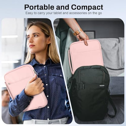 Dadanism 9-11 Inch Tablet Sleeve Padded Carrying Case with Handle, Protective Travel Bag for iPad A16 11" 2025, iPad Air M4/Pro M5 11", iPad 10th Gen 10.9", iPad 10.2", Galaxy Tab A11+ 11", Pink - color: Pink