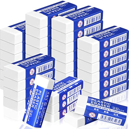 Yahenda 150 Pieces White Erasers Bulk Large Rubber Block Pencil Erasers for Drawing, Students, Teachers, Home, Office, Art Class, and More