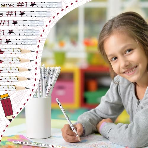 Tenceur 48 Pcs 5th Graders Pencils Bulk Motivational Pencils with Erasers Inspirational Pencil with Back to School Supplies for Kids Student Teacher Classroom Reward - style: 5th Graders