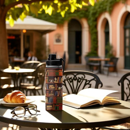 Book Lover Gifts,Book and Reading Gifts for Readers Women, Librarian Gift Reading Water Bottle 18oz Tumbler, Birthday Bookish/Reading Gift for Books Lovers Women - color: Bookshelf