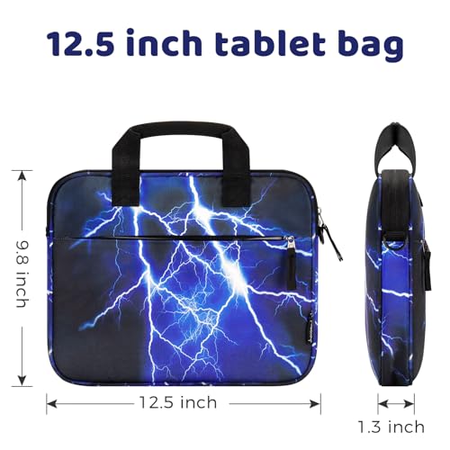 Choco Mocha Kids Tablet Sleeve Bag for Boys & Girls, (10-12.5Inch) - color: Lightning-blue 12.5inch, size: 12.5inch(12.5 x 9.8 x 1.3)