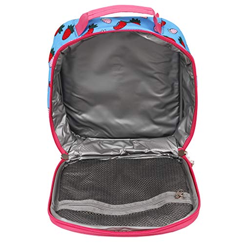 J World Duo Kids Rolling Backpack With Lunch Box Set. School Bookbag on Wheels, Strawberry - color: Strawberry