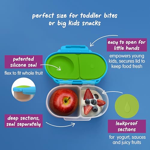 b.box Mini Lunch Box + Snack Containers for Kids 2-Pack - 4.25 + 1.75 Cups, Leakproof Bento Box for Kids, Lunch Containers for School, Dishwasher Safe, BPA Free, PFAS Free, Ages 3+ - Ocean Breeze - color: Ocean Breeze