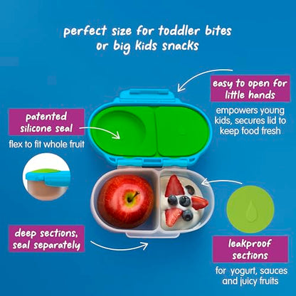 b.box Lunch Box Kids 2-pack, Mini Lunch Box + Snack Containers for Kids | 4.25 + 1.75 Cup Bento Box for Kids, Snack Box, Lunch Containers, Leak Proof, Dishwasher Safe, BPA Free, PFAS Free, Ages 4m+ - color: Ocean Breeze