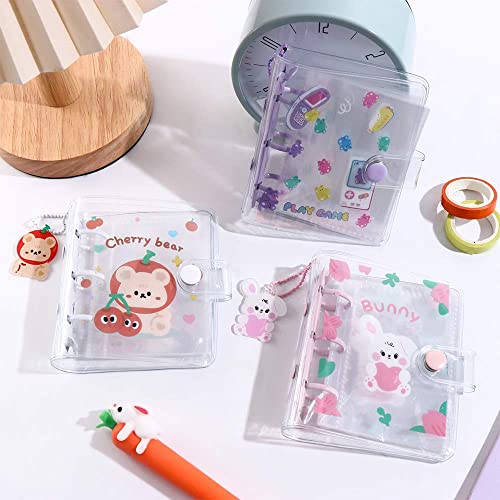 Leadigol Mini Photo Album Cover, 3 Ring Photocard Holder Book 1 Pc Binder Notebook Cover with 2 Pcs Loose Leaf Binder Ring Notebook Cove for Women Girl(Purple) - color: Purple
