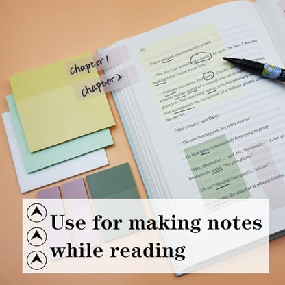 YOUDEFUL Transparent Sticky Notes, 3"x3" Clear Sticky Notes, Waterproof Translucent Sticky Note Pads for Books Annotation, Clear Post it Notes for Bible Journaling Study, School Office Supplies - size: Square Yellow