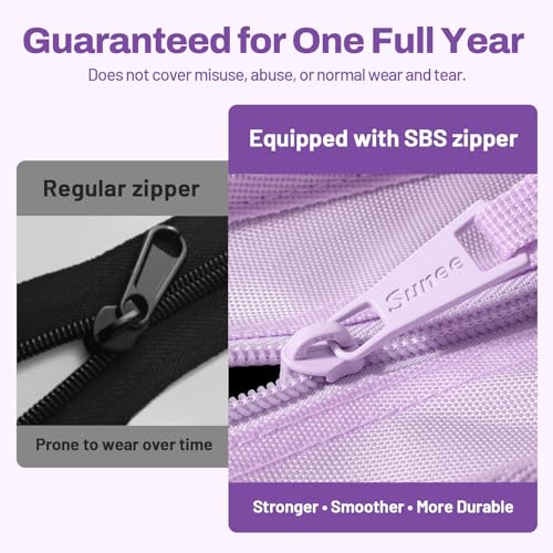 SUNEE Zipper Binder 1 Inch, Removable 3-ring binder, 175-Sheet Capacity, 5-Tab Dividers Expanding File Folder, Small Binder Bag Organizer Storage for Student School Classroom Supplies, Lavender Purple - color: Lavender Purple