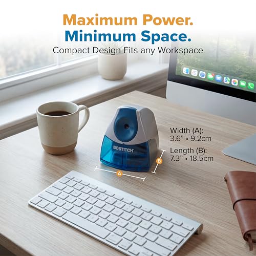 Bostitch Office Electric Pencil Sharpener for Classroom and Desk Use, Blue - color: Blue
