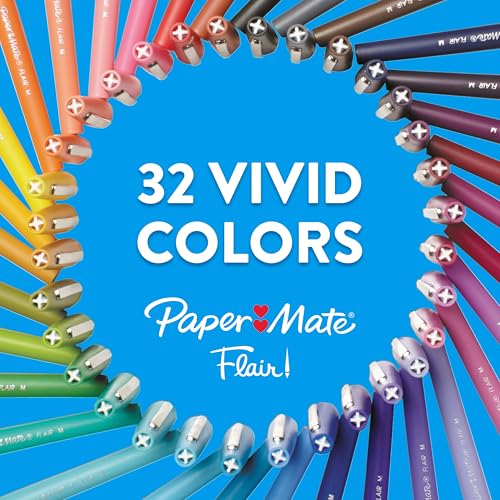 Paper Mate Flair Felt Tip Pens, Medium Point (0.7mm), Green Ink, 12 Count - Writing, Journaling, Desk Supplies - color: Green