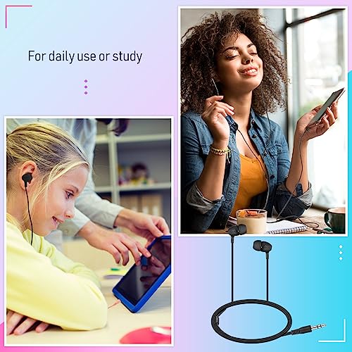Macarrie 250 Pack Earbuds Bulk Kids Earbuds Headphones Classroom Earphones with Wire Ear Headphones for Schools Classrooms Libraries Children Students Gift (Black) - color: Black