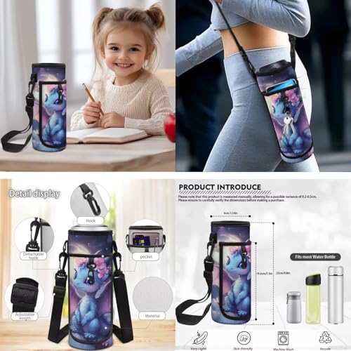 CLOHOMIN Dragon Kids Bookbag Set of 3 with Lunch Box for Girls 8-10/10-12 Middle School Backpacks for Kids Lunch Bag + Water Bottle Bag Student School Book Bags Set 4th/5th Grade Lunch Tote Bag - color: Dragon