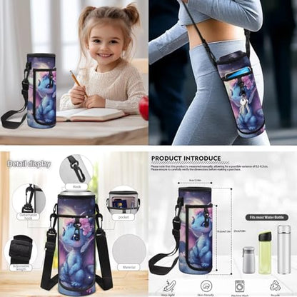 CLOHOMIN Dragon Kids Bookbag Set of 3 with Lunch Box for Girls 8-10/10-12 Middle School Backpacks for Kids Lunch Bag + Water Bottle Bag Student School Book Bags Set 4th/5th Grade Lunch Tote Bag - color: Dragon