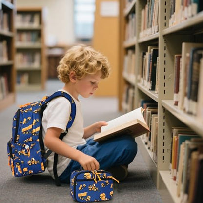 CAMTOP Backpack for Kids, Boys Girls Preschool Backpacks with Lunch Box Toddler Kindergarten School Bookbag Set - color: Rainbow Strip Navy