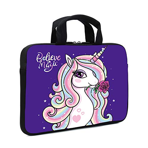 15.6" Laptop Sleeve 14" 15" 15.4" Chromebook Case Ultrabook Case Notebook Sleeves PC Messenger Bag (Cute Horse) - color: Cute horse