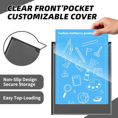Black Plastic Folders with 2 Pockets&Prongs&Clear Front Cover(6 Pack), Heavy Duty Letter Size Plastic Folders for School Office, Letter Size Paper - size: 6 Pack, style: Heavy Duty 2 Pockets&Prongs&Clear Front Cover