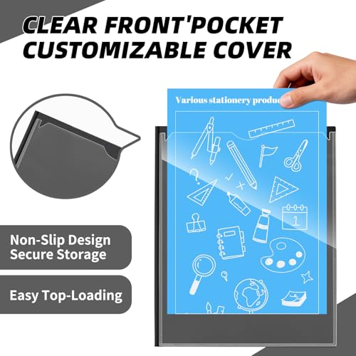 Black Plastic Folders with 2 Pockets&Prongs&Clear Front Cover(24 Pack), Heavy Duty Letter Size Plastic Folders for School Office, Letter Size Paper - size: 24 Pack, style: Heavy Duty 2 Pockets&Prongs&Clear Front Cover