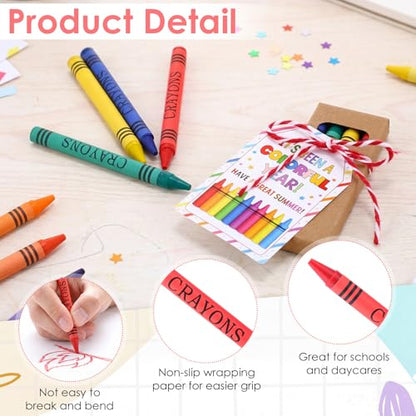 Resurhang 24 Sets/96 Pcs Crayons Bulk 4 Color Back to School Gifts Individual Packs Mini Wrapped Wax Washable Crayons for Student School Supplies Classroom Rewards Gifts - color: 4 Color