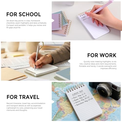 SKYDUE Pocket Notepads with Aesthetic Covers, Small Notebooks, Mini Spiral Notebook with Lined Pages Nursing School Essentials, Set Of 8 Gold - color: Gold