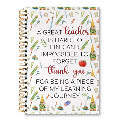 Teacher Appreciation Gifts Spiral Notebook Journal, Thank You Teacher of the Year Gifts for Teachers Journal for Notes Planning, Teachers Office Supplies, 5.5 X 8.3 Inch - color: Thank you03