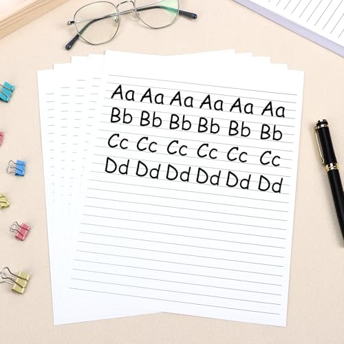 100 Sheets Handwriting Paper 8.5”x11” Narrow Ruled Spacing Raised Line Writing Paper Tactile Handwriting Paper Multi-Sensory Ruled Handwriting Tablet for 3rd Grade and Up