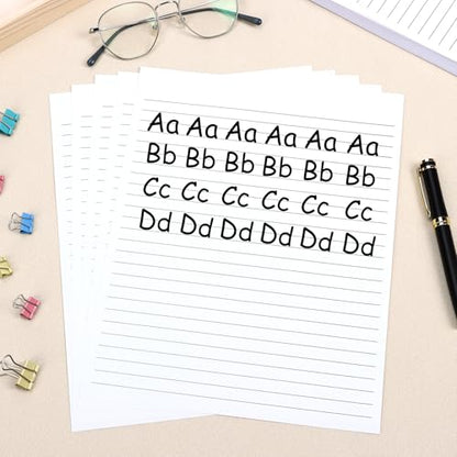 100 Sheets Handwriting Paper 8.5”x11” Narrow Ruled Spacing Raised Line Writing Paper Tactile Handwriting Paper Multi-Sensory Ruled Handwriting Tablet for 3rd Grade and Up
