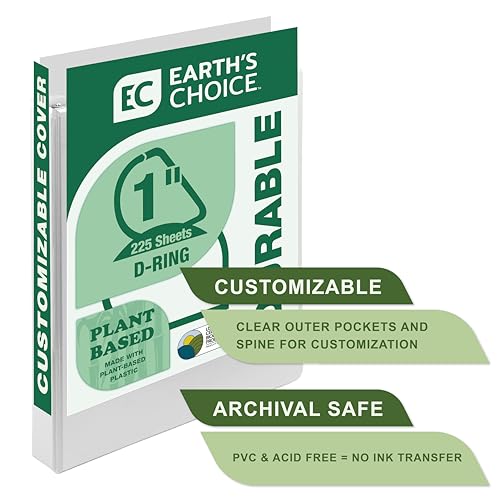 Samsill Earth's Choice, 1" Durable D-Ring View Binder, USDA Certified Biobased, Eco-Friendly, White, 2 Pack - color: White, size: 1-Inch, style: 2 Pack