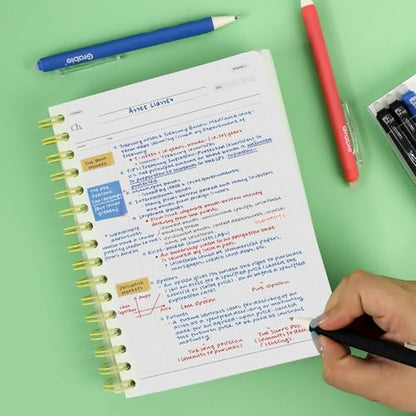 Grabie Erasable Gel Pens, 6 Pack Black Blue Red 0.7 mm Pens | Black Blue Red Ink, Clean Erasing, Smooth Writing, Comfortable Grip, Quick Drying, Ideal For Students, Journaling - color: Black/Blue/Red