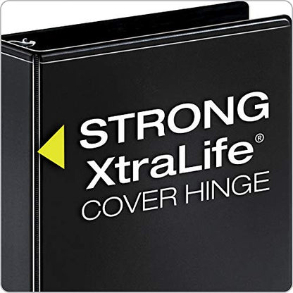 Cardinal Economy 3 Ring Binder, 2 Inch, Presentation View, Black, Holds 475 Sheets, Nonstick, PVC Free, 4 Pack of Binders (79522) - size: 2-Inch