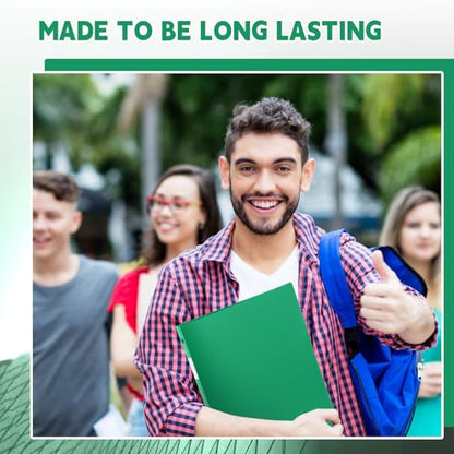 Henoyso 36 Pcs Green 1.5 Inch 3 Ring Plastic Binder Bulk, 1 1/2 Inch Soft Flexible Binders Three Round Rings Fit 8.5x11 Papers for School Office Home File Organization Supplies - color: Green