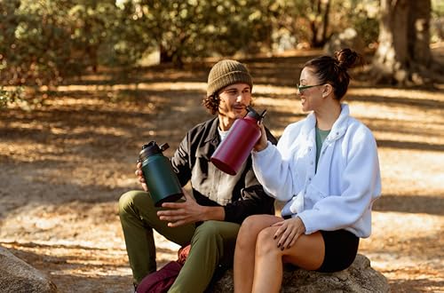 BJPKPK 64 oz Insulated Water Bottle, Dishwasher Safe Half Gallon Water Bottle with Ergonomic Handle, BPA Free Leak Proof Water Jug for Sports, Metal Jug with Anti-slip Bottom, Army Green - color: Army Green, style: 64oz