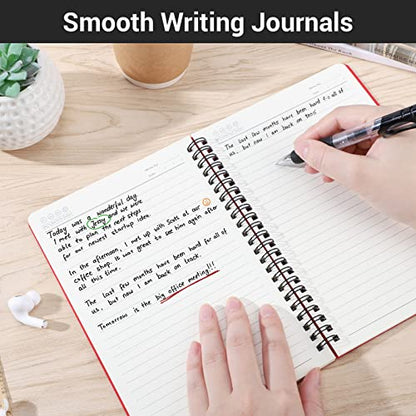 EUSOAR Spiral Lined Notebook, A5 3packs 5.5"X8.3" 120 Pages Lined Travel Writing Journal, Memo Notepad Sketchbook, Students College Office Business Subject Diary Ruled Spiral Book Journal-Red Cover - color: Red, size: 3 Packs