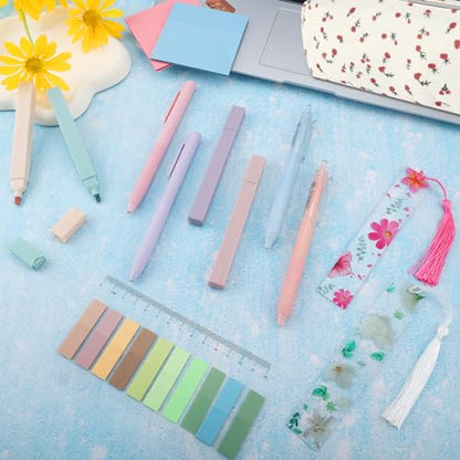 24Pcs Bible Study Supplies Journal Kit Book Annotation Kit Aesthetic Pastel Highlights Pens Tabs Bookmarks Bags for Women Teens School Accessories Cute Colorful Bible Highlighters Pens No Bleed - color: Ab-24pcs bible study supplies journal kit