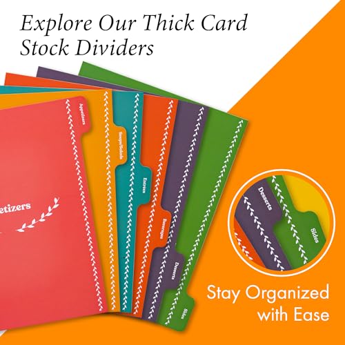 Jot & Mark 8.5"" x 11"" Sturdy 3 Ring Recipe Binder with Spill-Proof Clear | 50 Recipe Cards + 25 Sleeve Protectors + 5 Full-Page Sleeves + 6 Tabs | 8.5x11 | Autumn Harvest - color: Autumn Harvest, size: 8.5" x 11"
