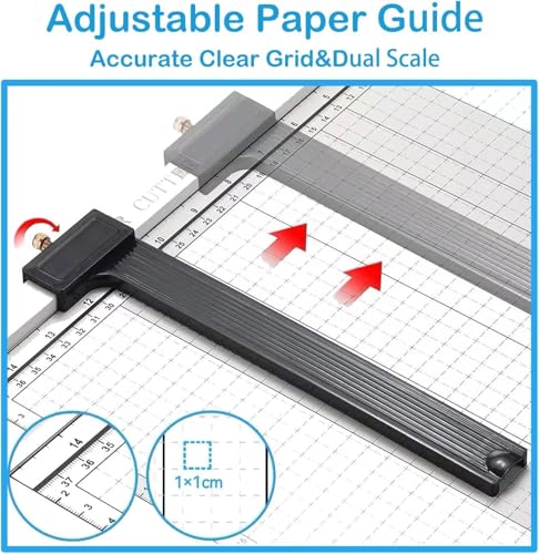Paper Cutter for Cardstock Heavy Duty 12 inch, 12" Cut Length Guillotine Paper Trimmer for Cardstock Metal Base, for Home Office Classroom School
