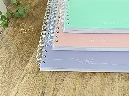 Carolina Pad | Noted Premium Ideal Notebook | Robin Egg Blue | 100 Sheets | 9.5" x 7.375" | Features Durable Poly Covers, Premium Executive Ruled Pages, Monthly Reminder Pages | Twin Wire Bound