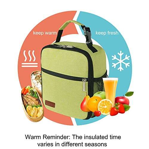Lunch Box for Men & Women Durable Lunch Bag for Adults Reusable Small Lunchbox Green - color: Green
