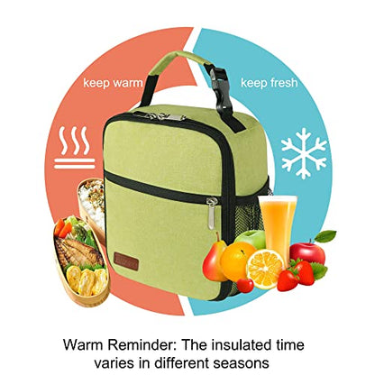 Lunch Box for Men & Women Durable Lunch Bag for Adults Reusable Small Lunchbox Green - color: Green