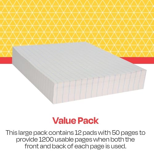 PAPER GRAPH 8.5X11 1/2 RULED SCHOOL SMART 50 SHTS PK OF 12