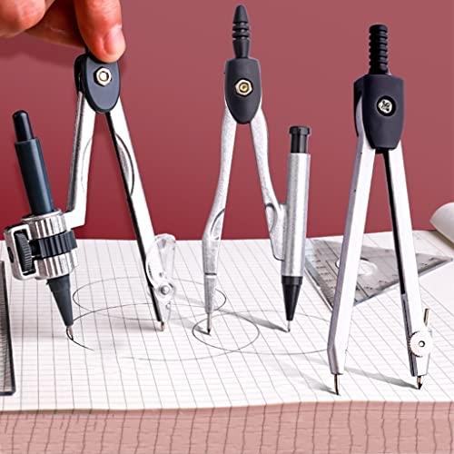 Drawing Compass Drafting Tools 8 Pieces of Mathematical Geometry Drawing Tools Metal Drawing Tools for Engineers and Students Supplies Compass and Protractor Set Math Ruler Kit(B) - size: B