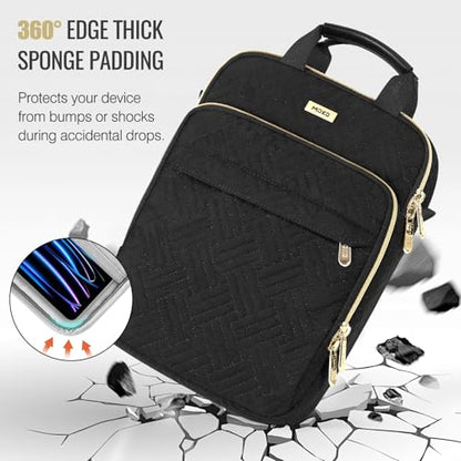 MoKo 13 Inch Puffer Tablet Sleeve Bag for New 13" iPad Air M4 2026 / Pro M5, iPad Pro 12.9" M2&M1, Galaxy Tab S8/S9 Plus 12.4", 360° Edge Protection Puffy Bag with Handle & Shoulder Strap, Black - color: Black, size: 12.9 Inch