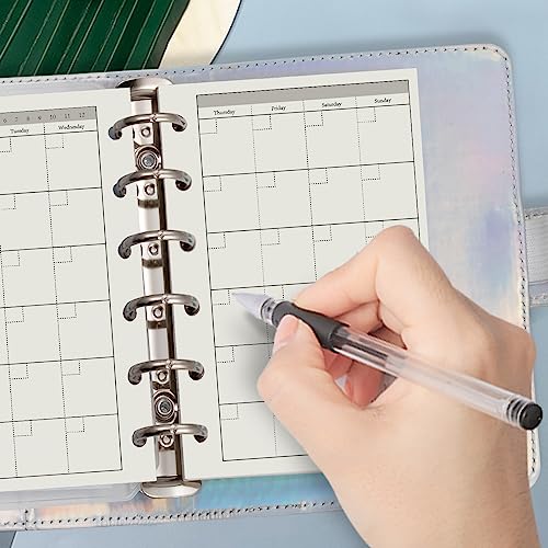 Harphia A7 6-Hole Binder Refill Value Set: 90-Sheet Monthly Plan Loose Leaf Paper with Stickers and Dividers, Planner Insert with Binder Pockets - color: Month Paper Set, size: A7