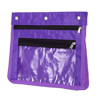 PATIKIL Expandable Pencil Pouch for 3 Rings Binder, 1 Pack Oxford Cloth Large Capacity Zipper Binder Pouch Pencil Case for Office Home, Purple - color: Purple