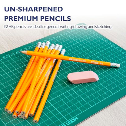 BAZIC PRODUCTS #2 Yellow Pencils with Eraser, 12 Count, for School, 2-Pack | eraser tops, classroom, tests, homework, standardized exams, daily writing - size: 2-Pack