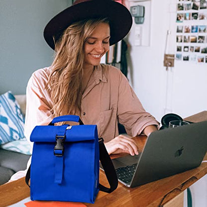 SUNNY BIRD Insulated Lunch Bag Rolltop Lunch Box (Blue) - color: Blue
