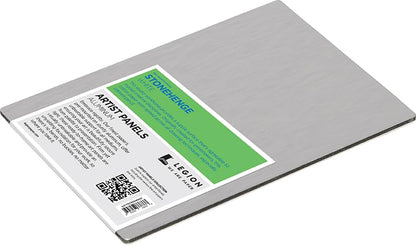 Legion Artist Panel, 1/8" Composite Brushed Aluminum with Stonehenge 100% Cotton White 250gsm Paper, 5 x 7 inches for Dry Media - size: 5 x 7