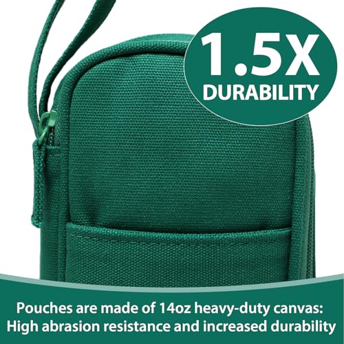 SPACEMATE Heavy Duty Canvas Pencil Case Pouch Bag - Holds 50-100 Pencils - Large Big Capacity Aesthetic Pen Case School Supplies for Girls Boys Women Men Adults (Green) - color: Green