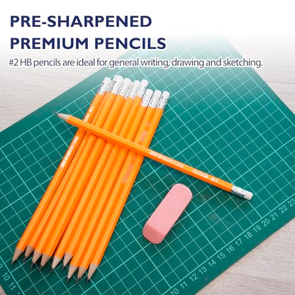BAZIC PRODUCTS Pre-Sharpened #2 Yellow Pencils, 12 Count, 2-Pack | HB graphite, pre-sharpened wood barrel, classroom, tests, homework, standardized exams, daily writing - size: 1 Count (Pack of 2)