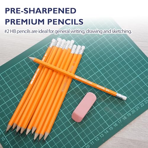 BAZIC PRODUCTS Pre-Sharpened #2 Yellow Pencils, 12 Count, 24-Box | HB graphite, pre-sharpened wood barrel, classroom, tests, homework, standardized exams, daily writing - size: 1 Count (Pack of 24)