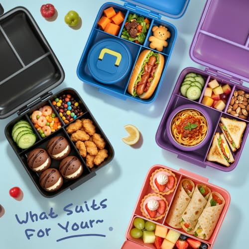 JXXM Bento Lunch Box for Kids With 8oz Soup thermo,Leak-proof Lunch Containers with 5 Compartment,thermo Food Jar and Lunch Bag, Food Containers for School (A-Blue(Extreme Locomotive)) - color: Blue Extreme Locomotive